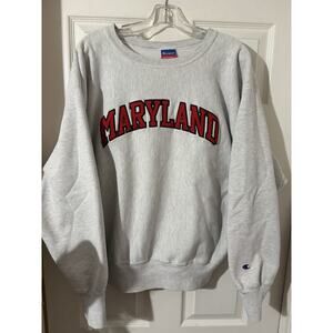 Vintage Champion Reverse Weave Maryland Sweatshirt Sz XL Gray College